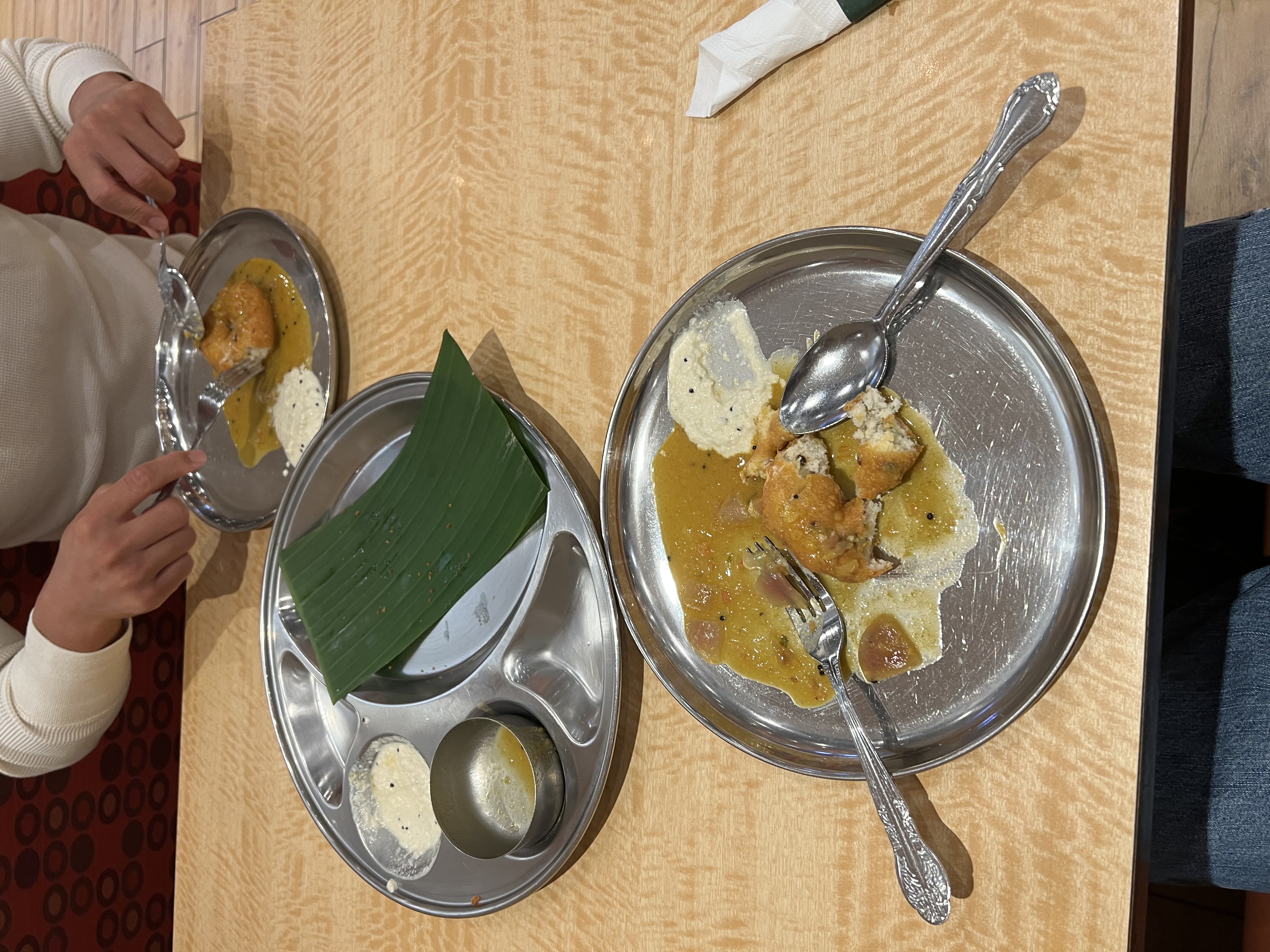 Medu vada breakfast with chutney and sambar